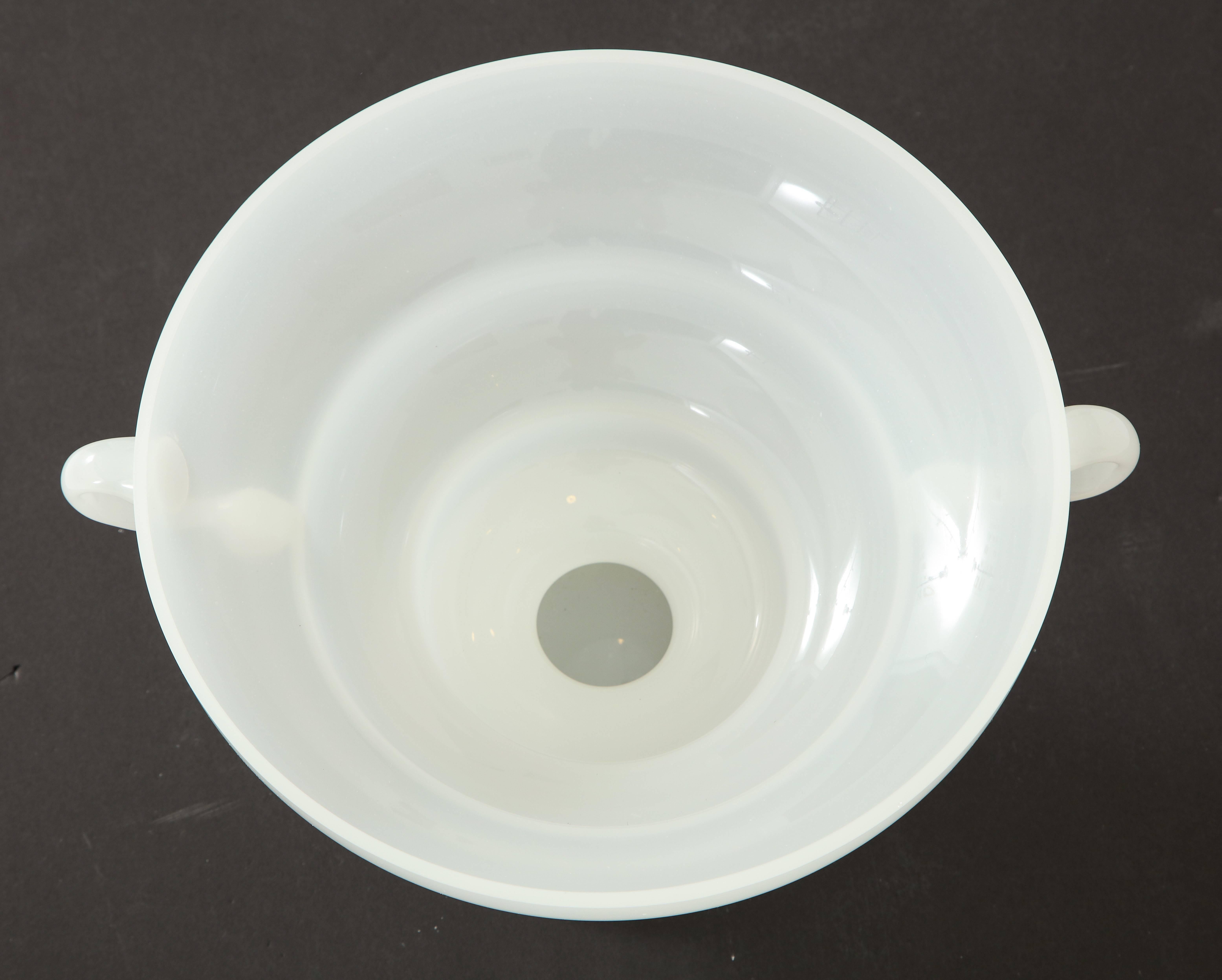 Italian 1930s Opaline Glass Bowl with Handles  3