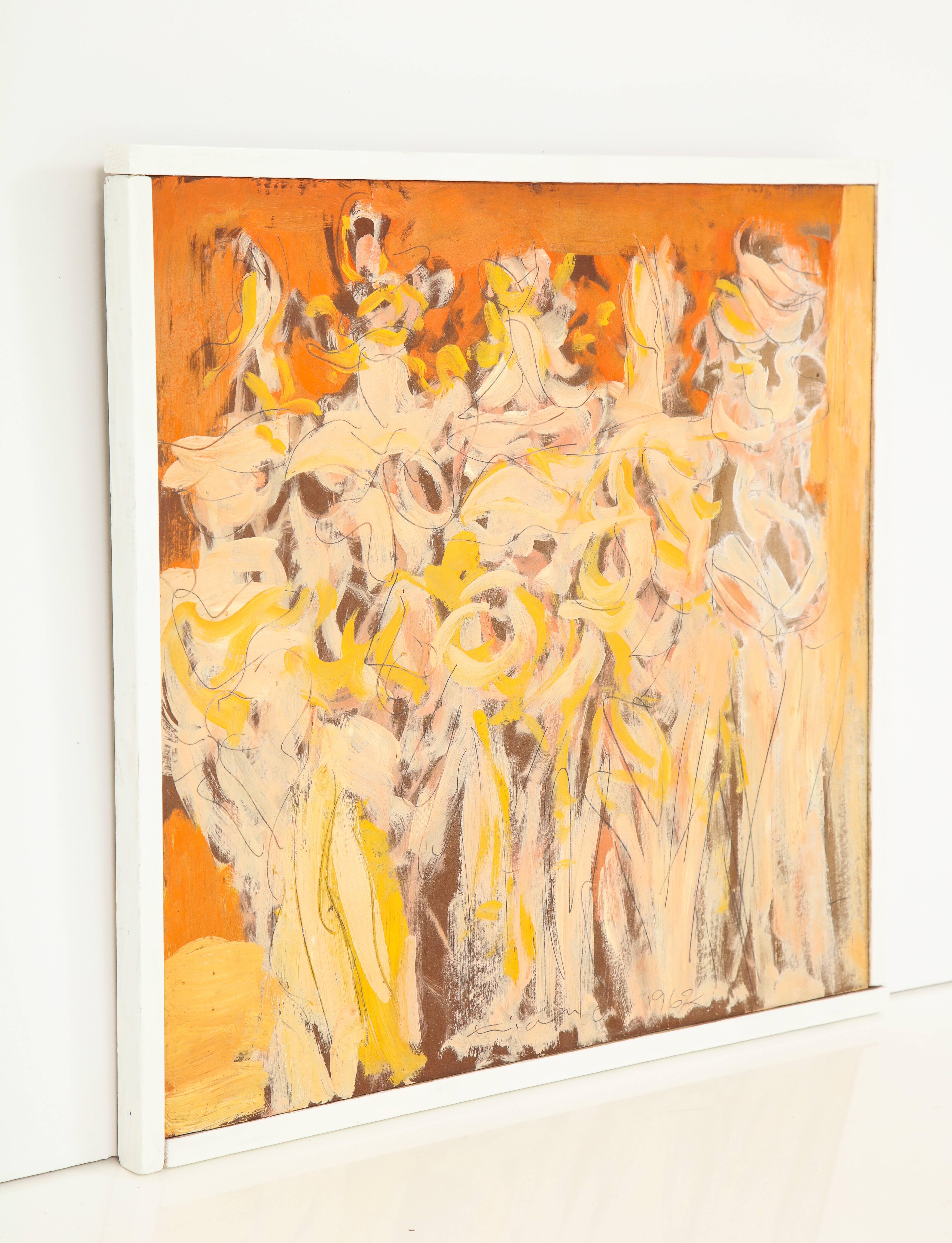 'Lysistrata', signed and dated 1962
Oil on board
Anthony Thomas Triano (1928–1997)
Size: 17 3/4