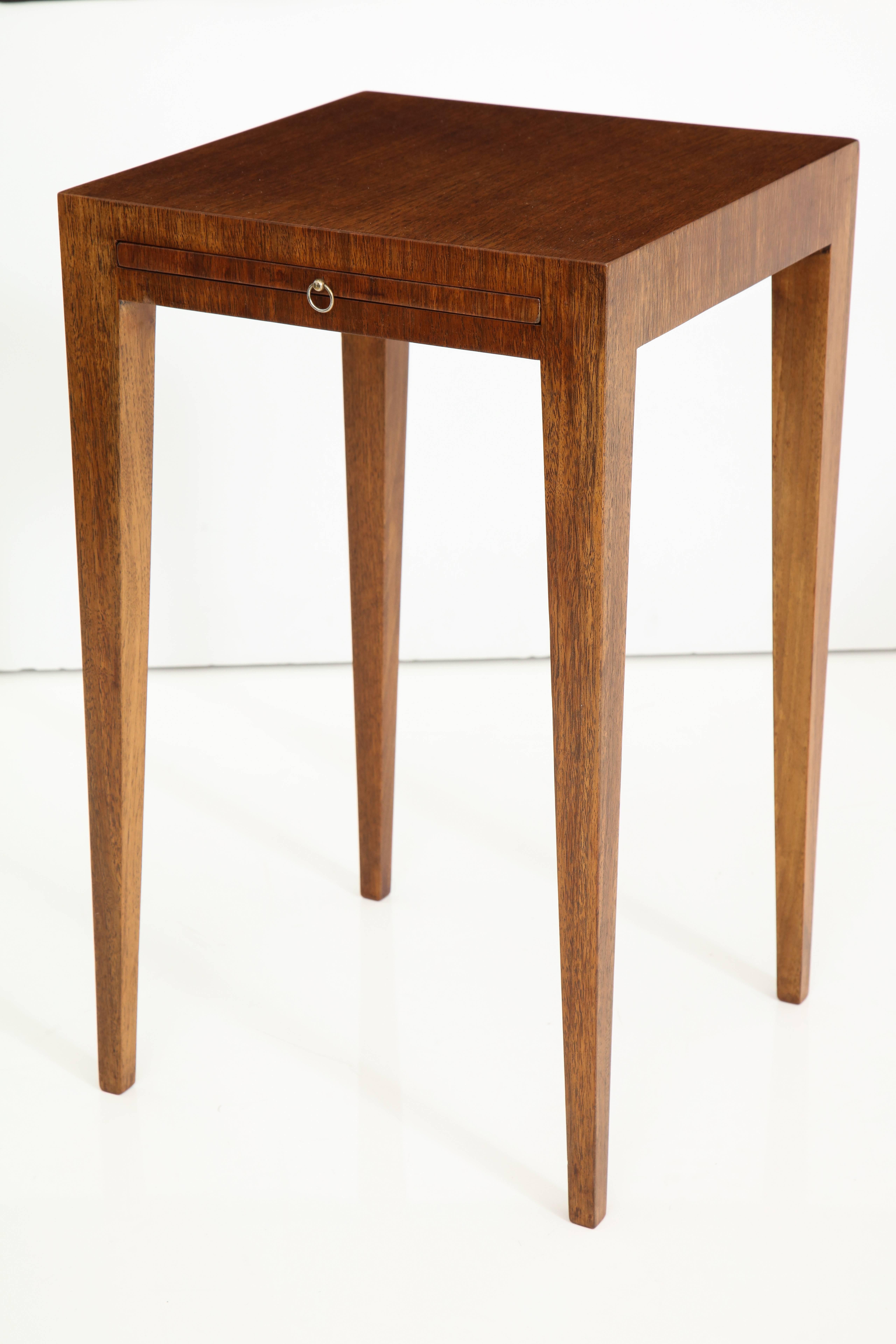 Pair of French Art Deco Walnut Side Tables 4
