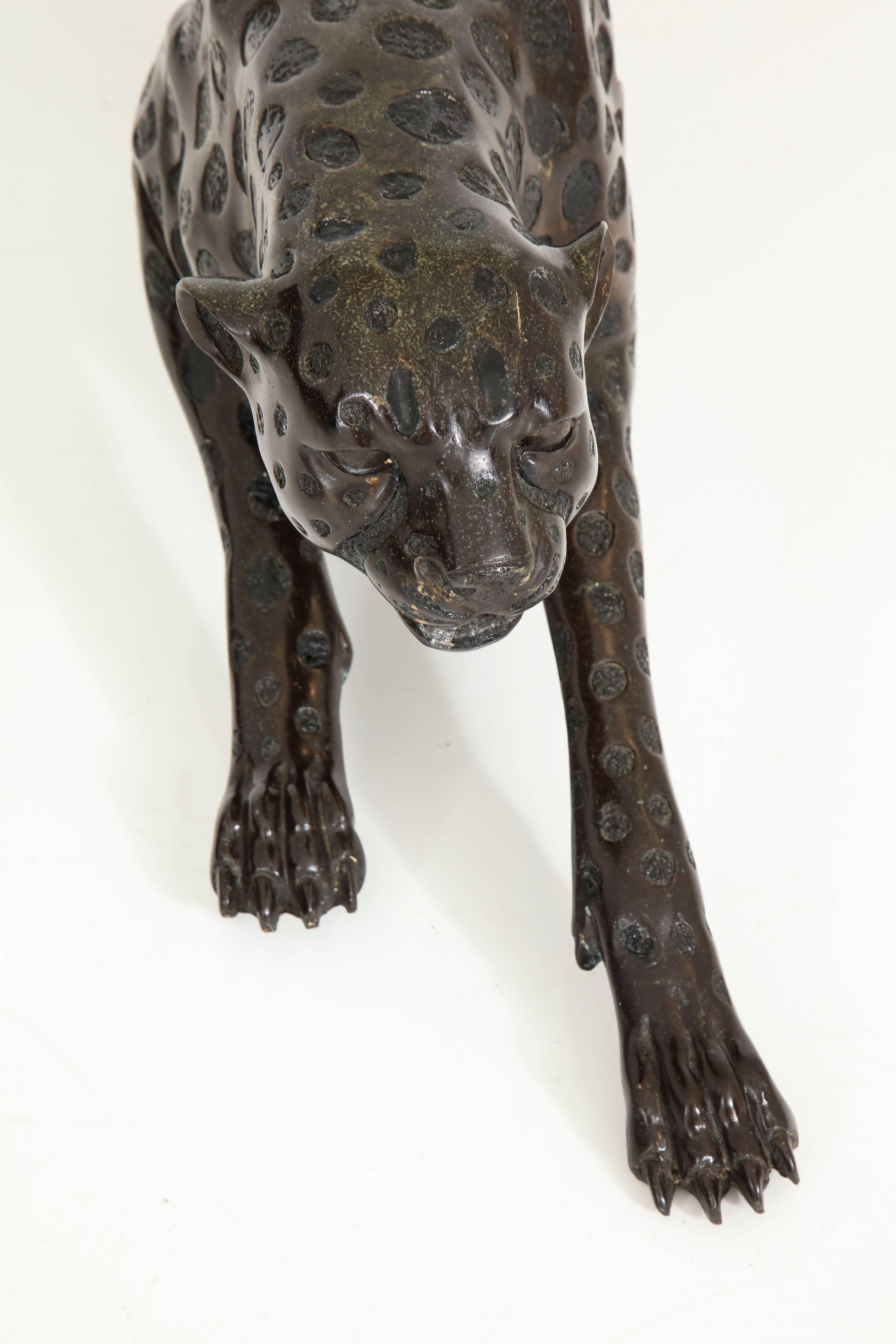 bronze cheetah sculpture