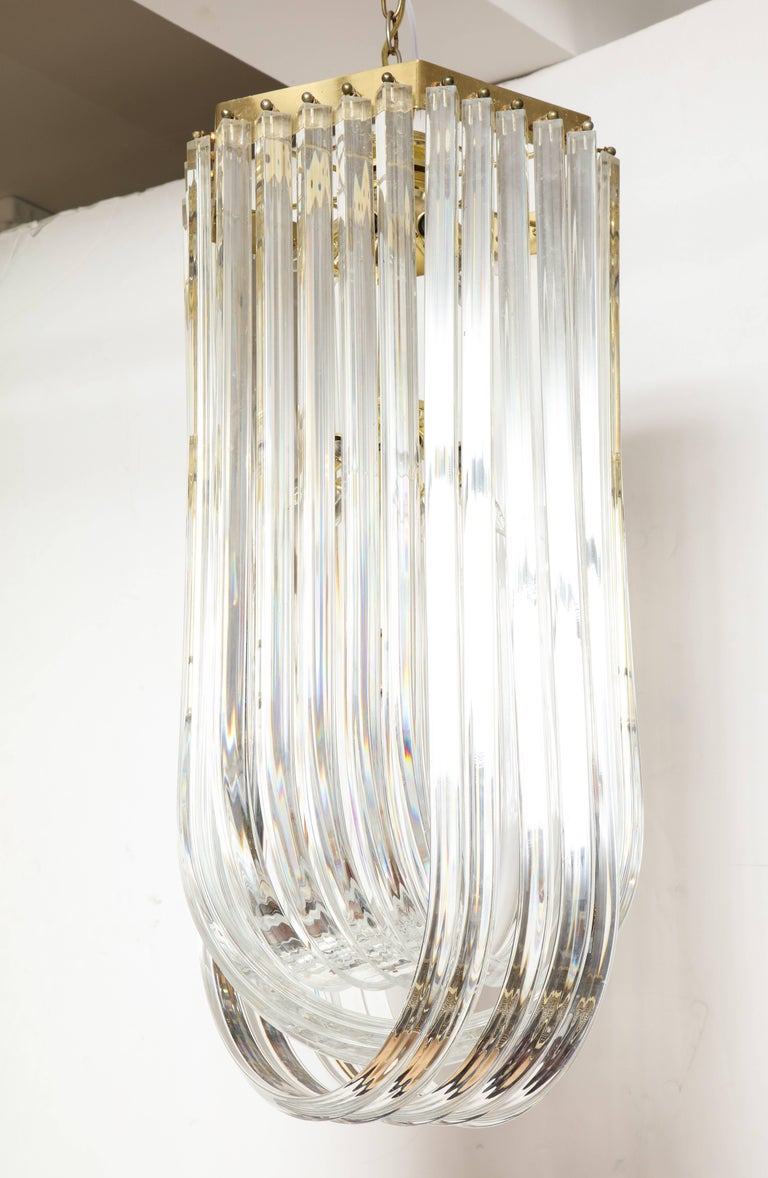 MidCentury Modern Lucite Ribbon Chandelier at 1stdibs