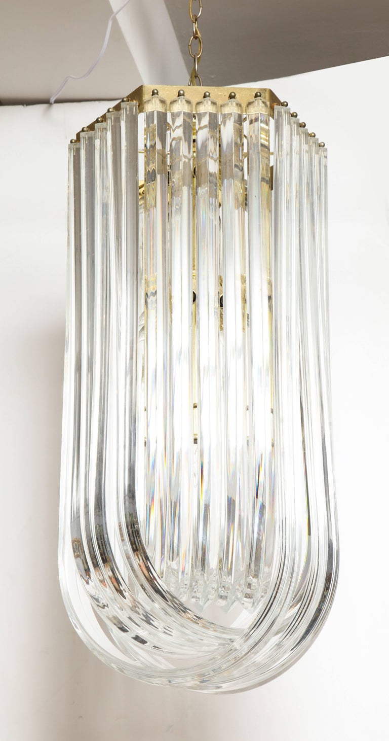 MidCentury Modern Lucite Ribbon Chandelier at 1stdibs