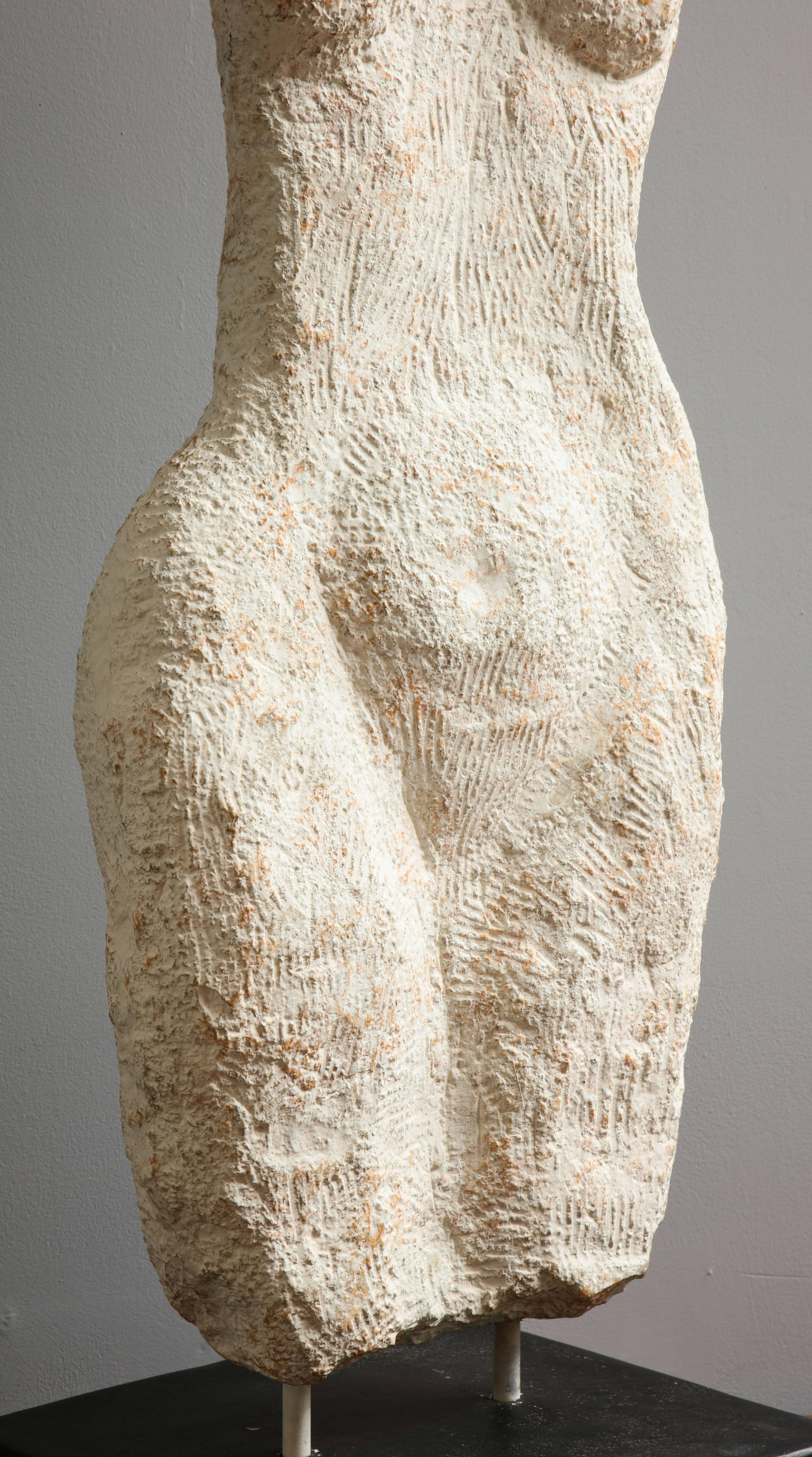 Mid-Century Modern Modernist Stone Sculpture of a Female Nude Torso