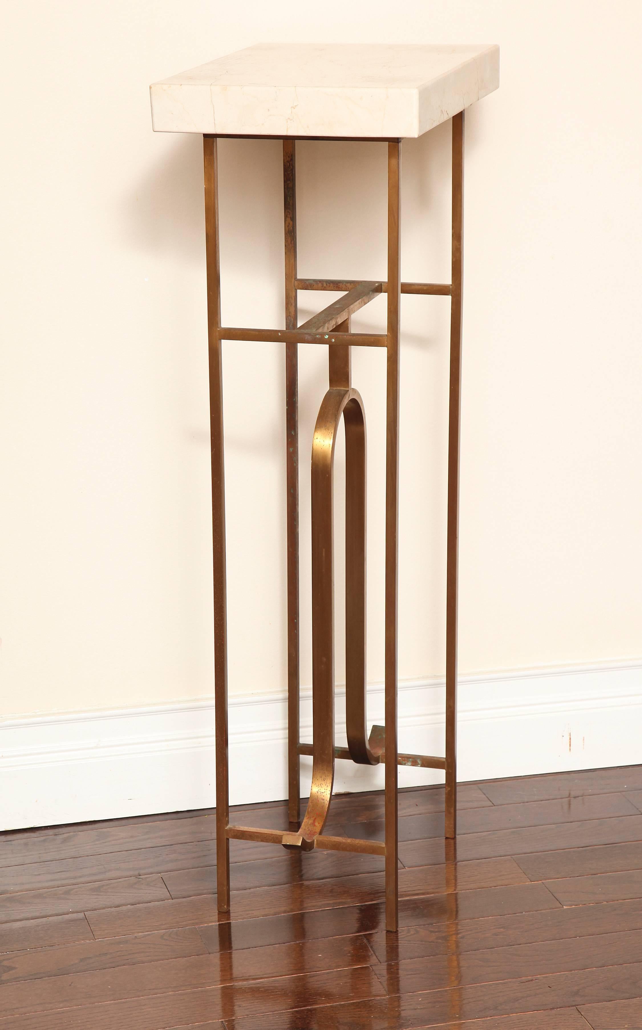 Bronze and Marble Pedestal in the Manner of Tony Duquette In Excellent Condition In New York, NY