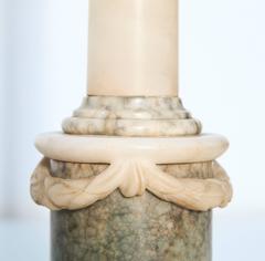 Early 20th Century Italian Marble Classical Column Lamp with Swag Details