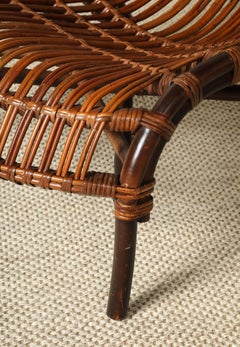 Italian 1950's Bamboo Lounge Chair