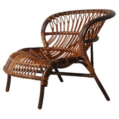 Italian 1950's Bamboo Lounge Chair