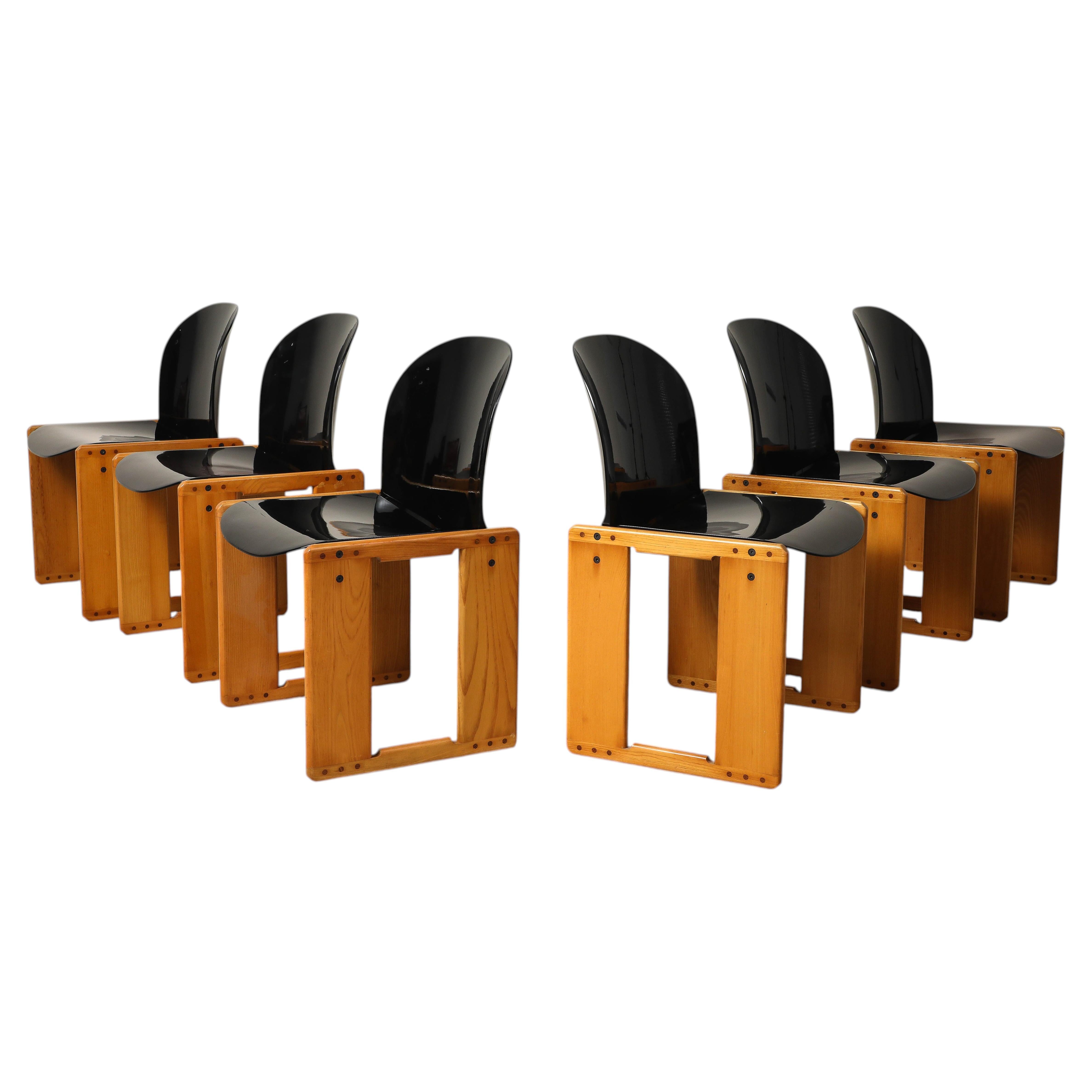 Afra and Tobia Scarpa, B&B Italia, Set of Six 'Dialogo' Dining