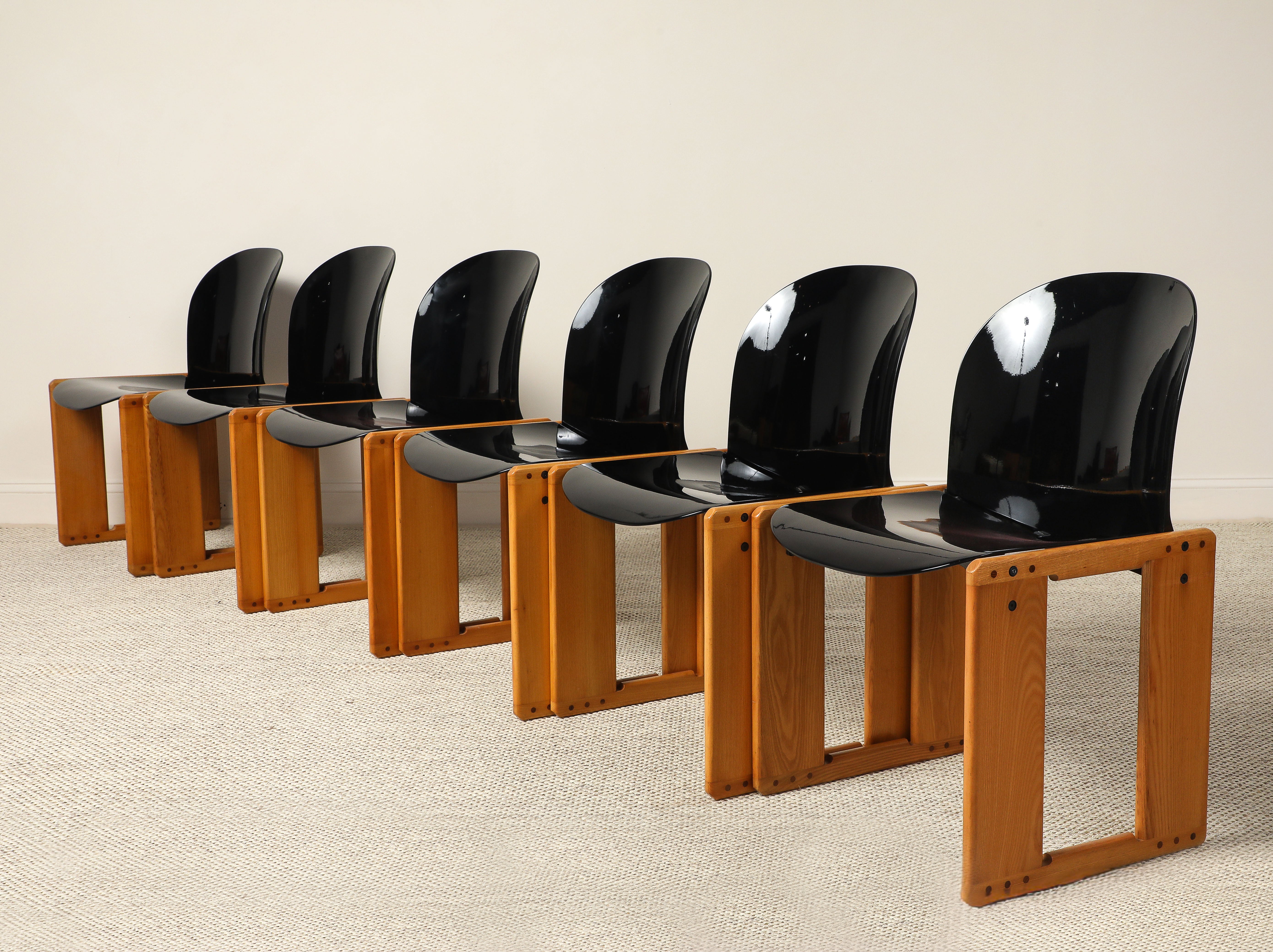 Afra and Tobia Scarpa, B&B Italia, Set of Six 'Dialogo' Dining