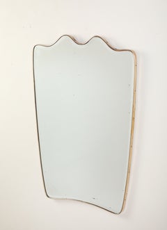 Specchio modernista italiano con cornice in ottone, 1940 circa
