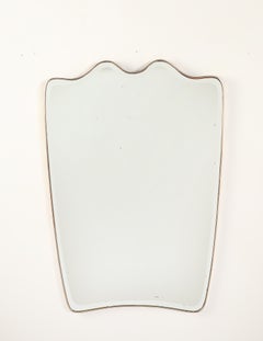 Specchio modernista italiano con cornice in ottone, 1940 circa