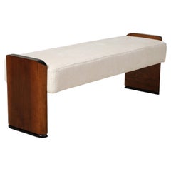 Italian Art Deco Walnut Bench, circa 1940