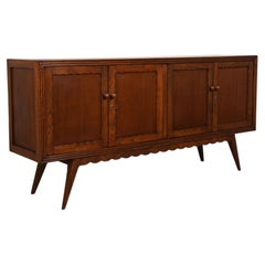 Italienische Art-Déco-Anrichte aus geschnitztem Eichenholz, um 1940