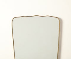 Italian 1940's Brass Framed Wall Mirror, Att. Fontana Arte