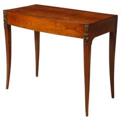 Italian Neoclassical Walnut Side Table with Carved Satyr Mounts