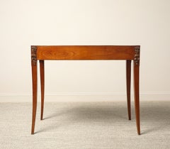 Italian Neoclassical Walnut Side Table with Carved Satyr Mounts