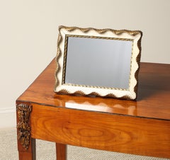 Italian Sculptural Carved Gilt Wood Table / Vanity Mirror, circa 1950