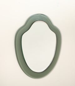 Italian Cristal Arte Smoked Glass & Beveled Wall Mirror, circa 1970