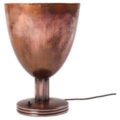 French Art Deco Copper Chalice Form Table Lamp, circa 1930