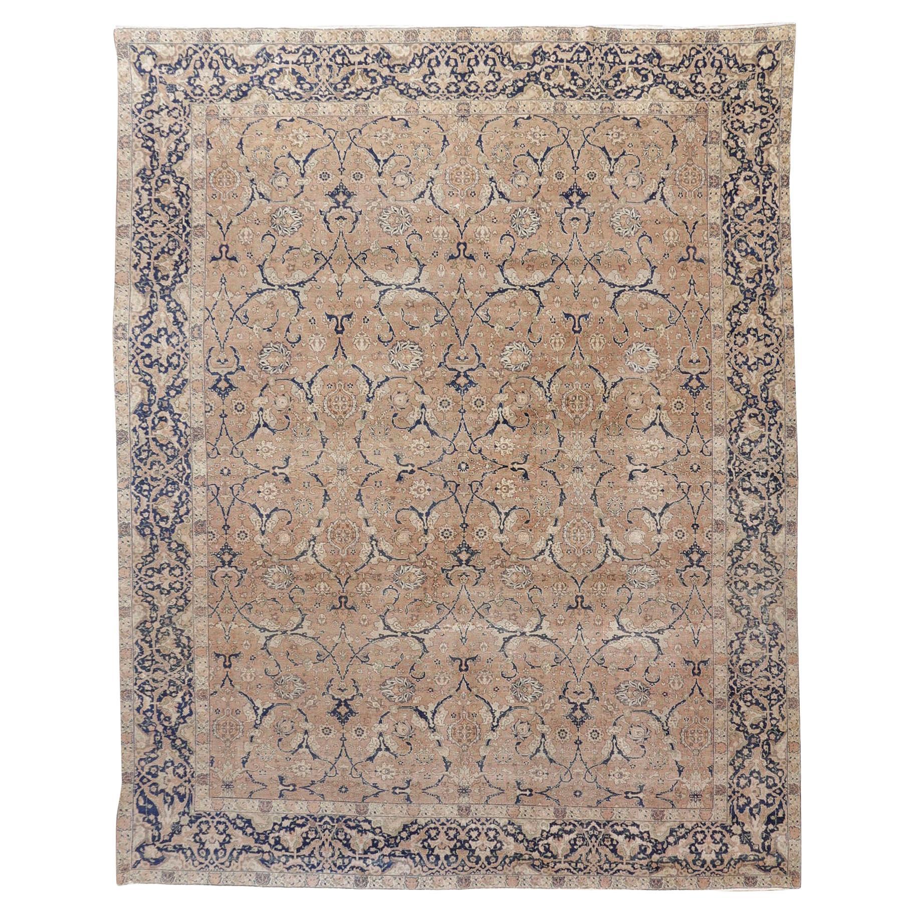 Antique Persian Tabriz Rug Carpet, circa 1900  9' x 11'3