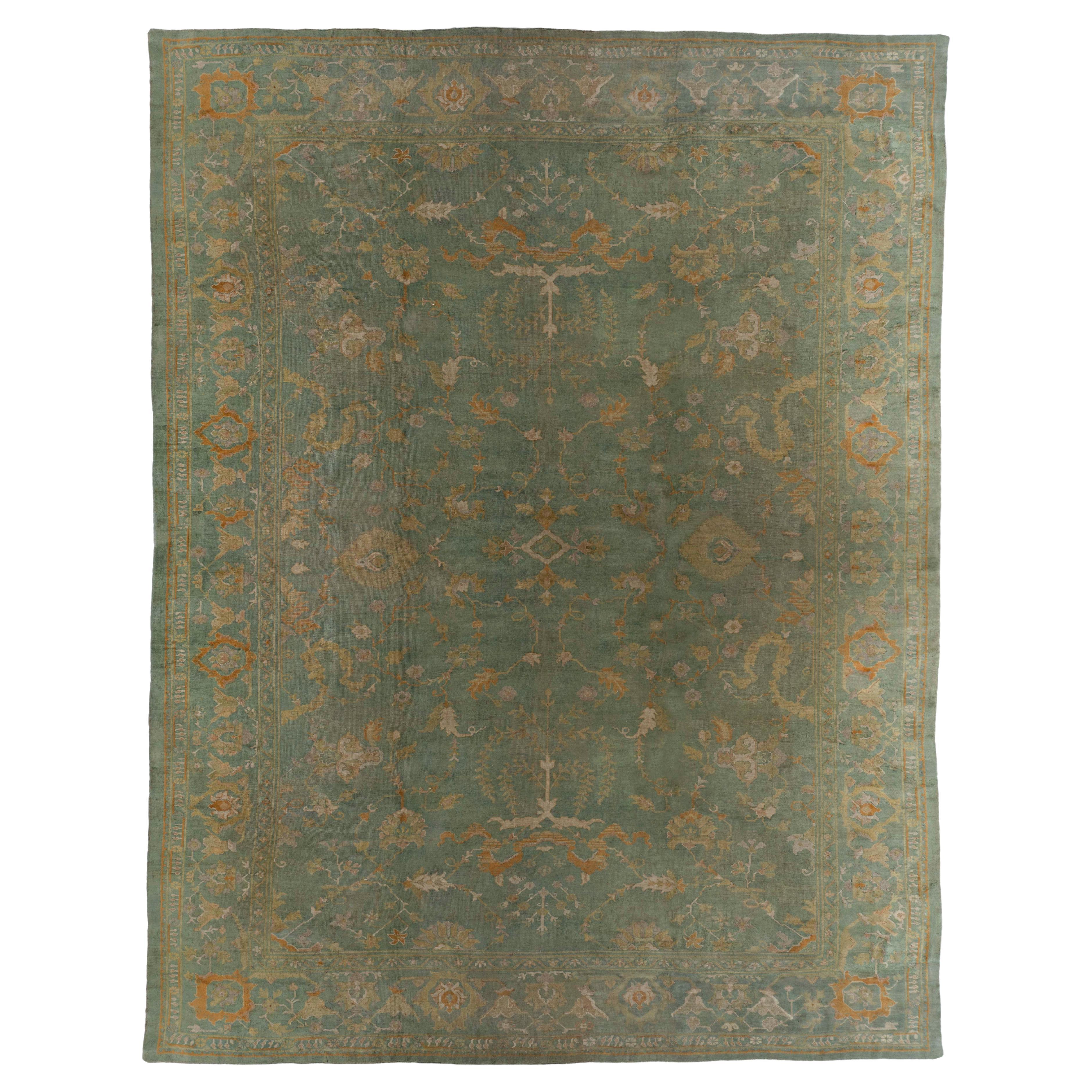 Antique Oversize Turkish Oushak Rug 14'4 x 19'