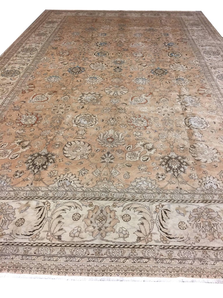 Large Vintage Persian Tabriz Rug For Sale at 1stdibs