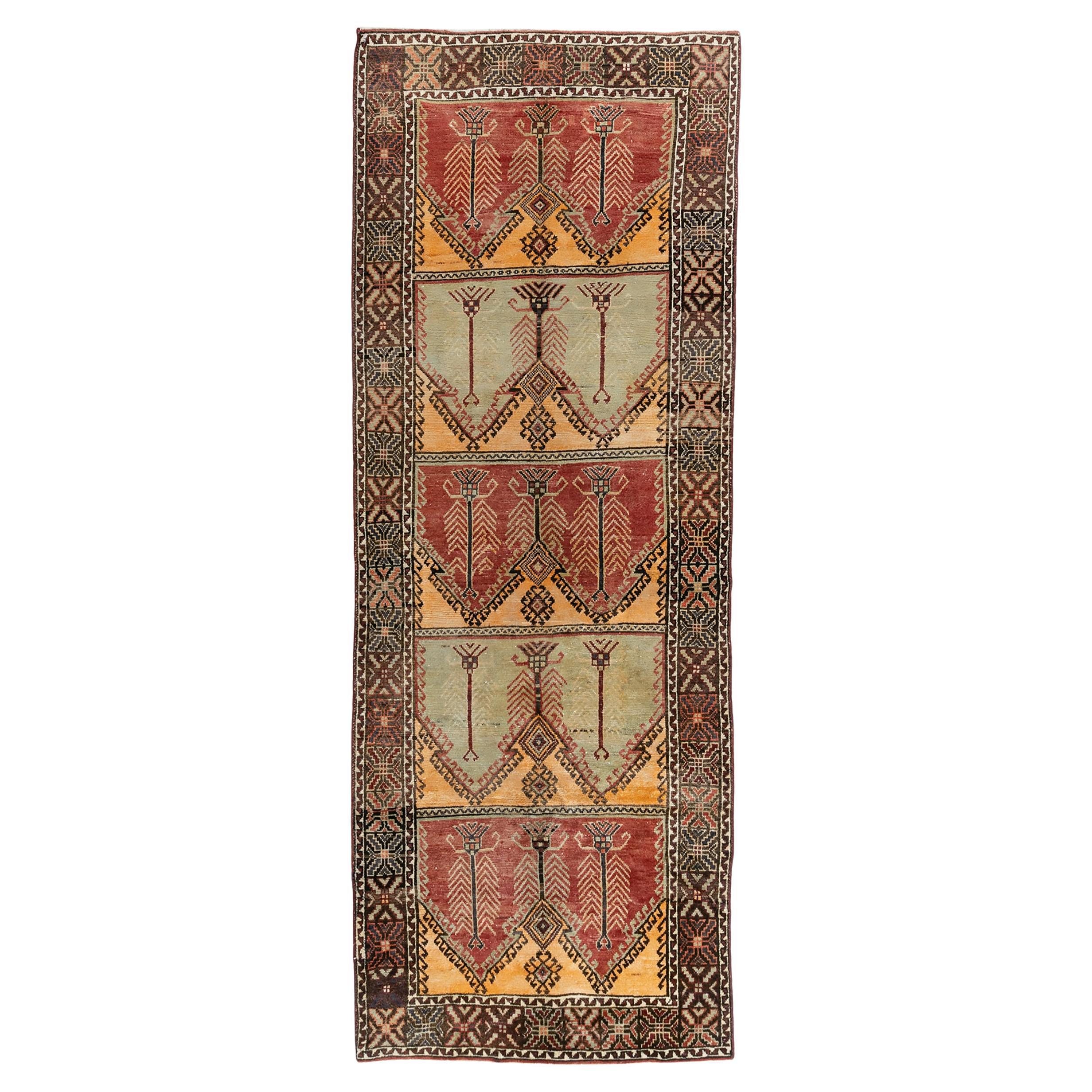 Tappeto Oushak turco vintage 4'9x12'8 in vendita