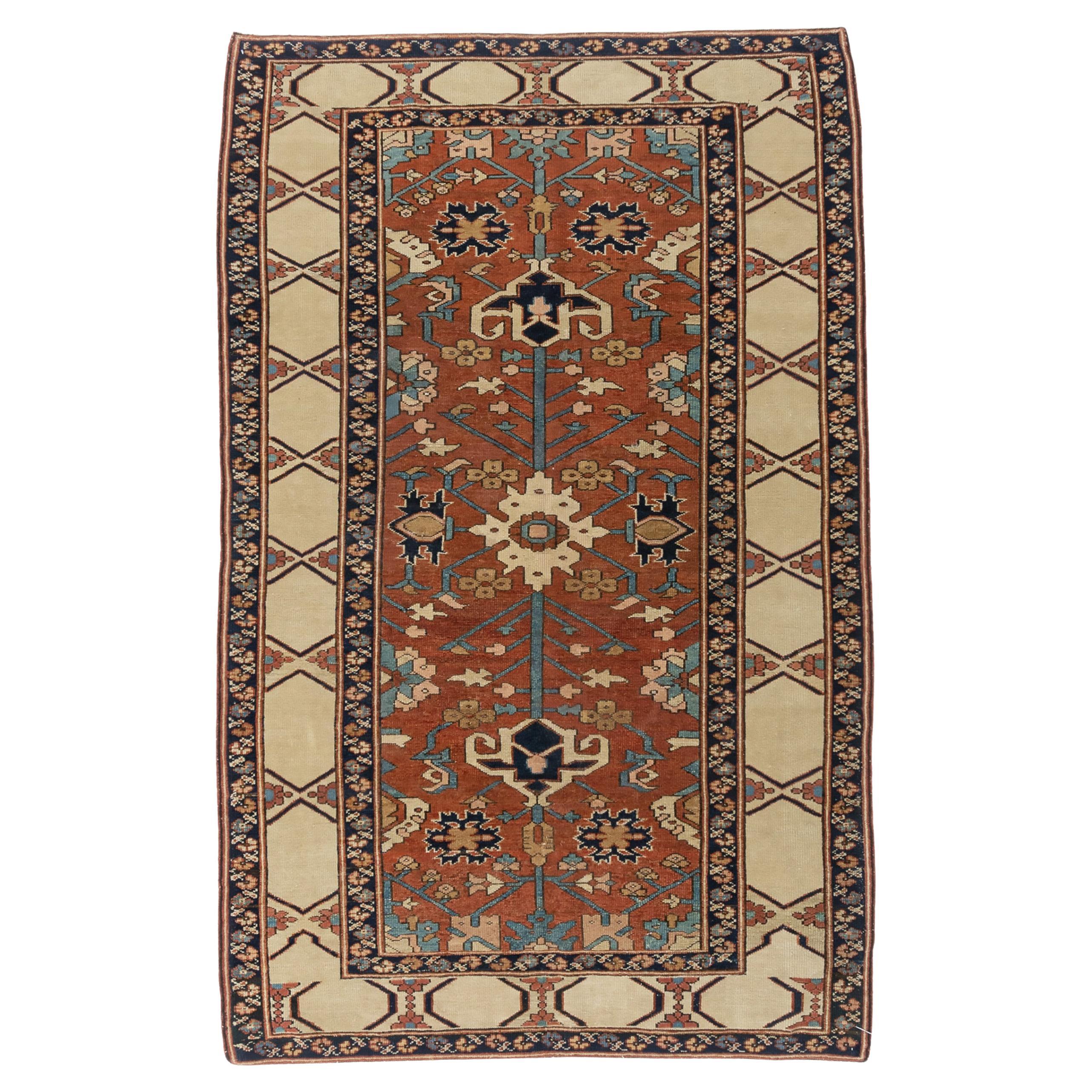 Antiker roter persischer Bakschaisch-Teppich 4'8 x 7'4 im Angebot