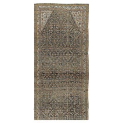 Tappeto persiano Malayer nero antico Runner 6'2 x 24'8