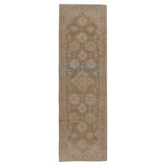 Vintage Taupe Turkish Oushak Runner 3' x 9'7