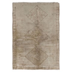 Vintage Beige Subdued Turkish Oushak Rug 3'8 X 5'2