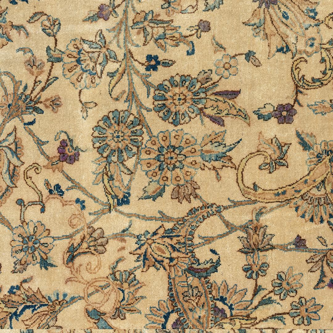 Tappeto persiano Kirman beige oversize d'epoca, circa 1920, 13'8 x 19'5 in vendita 8