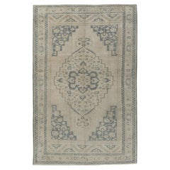 Vintage Beige Türkisch Oushak Teppich 6'2 X 9'8