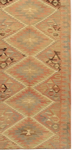 Alfombra kilim turca vintage de color mukti, tejida a mano, de alrededor de 1950, de 5'2 x 10'