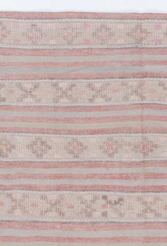 Vintage Circa 1940 Turkish Kilim Rug Hand-Woven Wool, 5'11 x 8'2