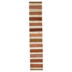 Vintage Circa 1940 Extra Long Turkish Kilim Runner Hand-Woven Wool, 2' X 24'