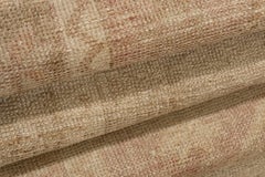 Vintage Circa 1940 Tan Turkish Oushak Hand Knotted Wool Runner 3'7 X 12'9