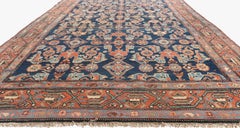 Antique Circa 1900 Blue Hand Knotted Wool Rug 4'4 x 6'10