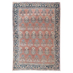 Antique Circa 1900 Red Hand Knotted Wool Rug 3'7 x 5'3