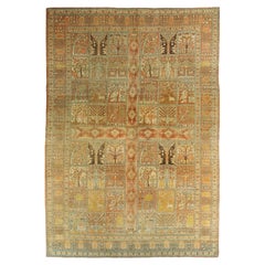 Antique Circa 1880 Hand Knotted Pictorial Rug 9'6 x 13'6
