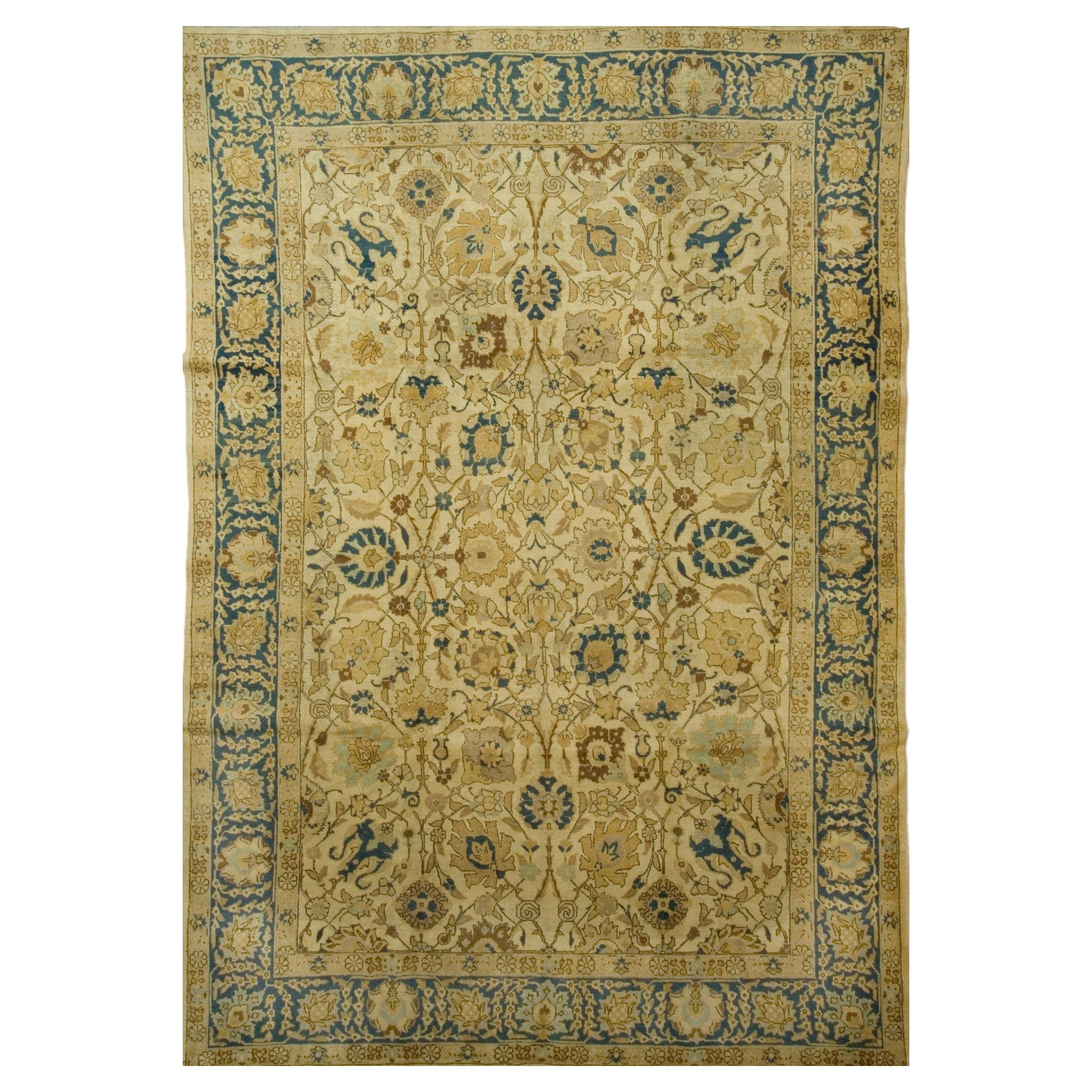 Fine Antique Circa 1920 Hand Knotted Wool Rug 8' x 11'5 For Sale