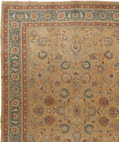 Tappeto antico in lana annodato a mano, color oro, risalente al 1900 circa, 12' x 18'3