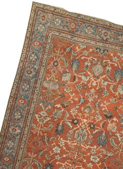 Antique Circa 1880 Red Hand Knotted Wool Rug 10'3 x 14'