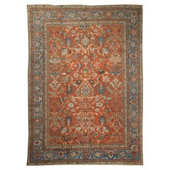 Antique Circa 1880 Red Hand Knotted Wool Rug 10'3 x 14'