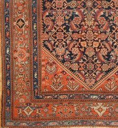 Antique Circa 1900 Red Hand Knotted Oriental Gallery Size Rug 6' x 12'10