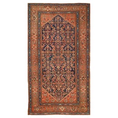 Antique Circa 1900 Red Hand Knotted Oriental Gallery Size Rug 6' x 12'10