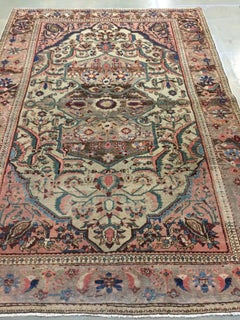 Antique Circa 1890 Hand Knotted Oriental Wool Rug 4'6 x 6'5