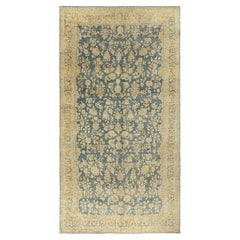 Tapis oriental ancien, datant des années 1920 environ, bleu, noué à la main, 11'1 x 20'5