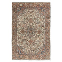 Vintage Circa 1940 Ivory Hand Knotted Oriental Wool Rug 8'8 x 11'