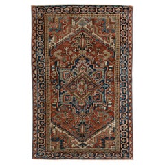 Vintage Circa 1940 Hand Knotted Oriental Wool Rug 3' x 4'4